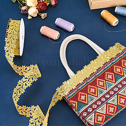 Aufnähen von Blättern und Blumen im Ethno-Stil aus Polyester-Hohlspitzenbändern mit Stickerei&nbsp;OCOR-WH0008-112