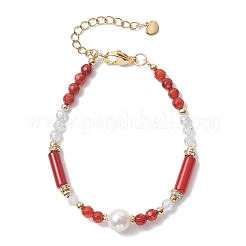 Браслеты из натуральных драгоценных камней и культивированного пресноводного жемчуга для женщин&nbsp;BJEW-JB13218