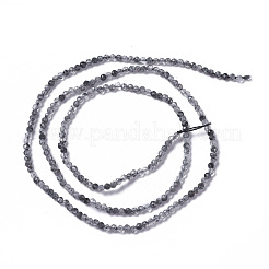 Natur schwarz Rutilquarz Perlen Stränge&nbsp;G-F596-25A-2mm