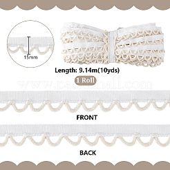 Ruban de coton à bordure simple picot de 10 mètre&nbsp;OCOR-WH0070-142A