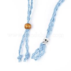Fabrication de collier de pochette en macramé avec cordon ciré tressé réglable&nbsp;MAK-WH0009-02H