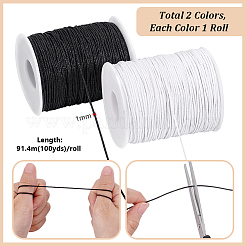 2 rouleaux de cordons en coton ciré 2 couleurs&nbsp;YC-PH0001-52H