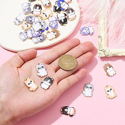 30 шт. подвески из сплава с принтом кошки&nbsp;ENAM-CJ0005-57