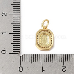 Vrais pendentifs en laiton plaqué 18k or véritable micro pavé zircone cubique clair&nbsp;KK-L216-002G-S