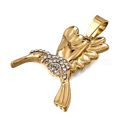 Colgantes de rhinestone de acero inoxidable 304 con revestimiento iónico (IP)&nbsp;SA-CBA7062-02G