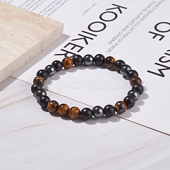 Круглый эластичный браслет из натурального дерева&nbsp;BJEW-JB08150