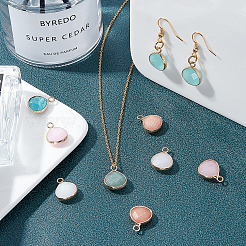 12 шт. подвески из натурального белого нефрита 6 цветов&nbsp;G-SC0002-08B