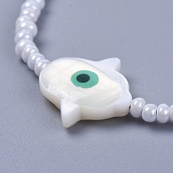 Регулируемые нейлоновые нити плетеные браслеты из бисера&nbsp;BJEW-JB04370