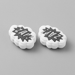 Облако со словом zap пищевые экологически чистые силиконовые бусины&nbsp;LS-SIL-WH0014-22H