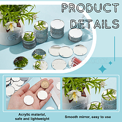 100 шт. плоское круглое акриловое зеркало с пришивными стразами&nbsp;FIND-GO0003-22A