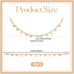 2 stücke legierung emaille rosa bowknot quaste 304 edelstahl kabel kette tasche dekorative ketten&nbsp;AJEW-BBC0001-03