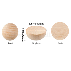 Cabochons en bois naturel non finis&nbsp;WOOD-GF0001-13E