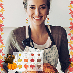 12 стиль подвески из сплава и эмали в осенней тематике&nbsp;ENAM-OC0001-14