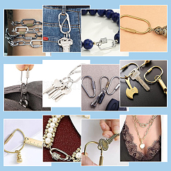 8 Stück 4 Stile 304 Edelstahl Schraube Karabiner Schloss Charms&nbsp;STAS-UN0050-90