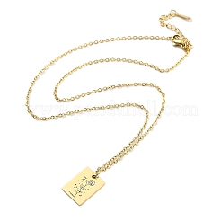 Collares colgantes de acero inoxidable 304 con diseño de flor de cumpleaños para mujer&nbsp;STAS-S124-03G-03