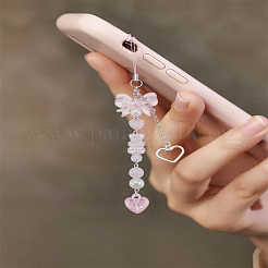 1 шт. ремешки для мобильного телефона в форме сердца из сплава&nbsp;AJEW-LP0004-92