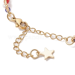 Braccialetti a forma di stella in ottone con perline di semi di vetro&nbsp;BJEW-MZ00053