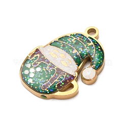 Рождественские эмалевые подвески из нержавеющей стали 304&nbsp;LS-STAS-B112-02G-08