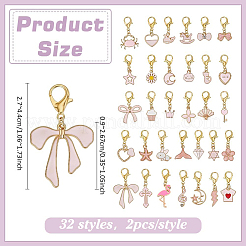 64 Uds. 32 estilos de dijes de zapatos esmaltados de aleación&nbsp;HJEW-PH02482