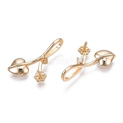 Pendentifs en laiton micro pavé de zircone cubique transparente avec attaches en strass et émail&nbsp;LS-KK-N232-240