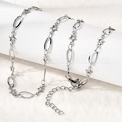 Ожерелья из нержавеющей стали 304 в виде звездных звеньев для женщин&nbsp;NJEW-A046-02A-P