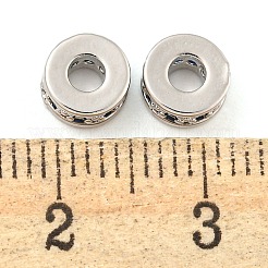 Gestellplattierte Messing-Zirkonia-Abstandsperlen in Mikropavé-Optik&nbsp;KK-F089-39B-P06