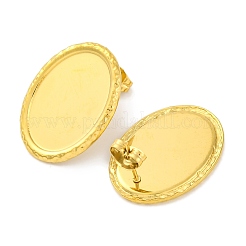 Ионное покрытие (ip) овальные серьги-гвоздики из нержавеющей стали 304&nbsp;EJEW-D281-19G