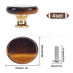 Natürliche Tigerauge Schubladenknöpfe&nbsp;FIND-WH0056-40P-07