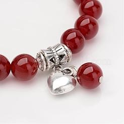 Braccialetti di perline di corniola naturale (tinti e riscaldati).&nbsp;BJEW-JB02351-02