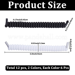 6 par de cordones de poliéster rizados de 2 colores sin atar&nbsp;AJEW-CP0010-32A