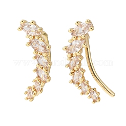 Boucles d'oreilles à clous en laiton pavé de zirconiums cubiques&nbsp;KK-CBAA351-09G