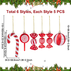 30 шт. подвесных пластиковых украшений на рождественскую тематику для украшения вечеринки&nbsp;FEPA-WH0077-08