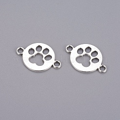 Плоский круглый тибетский стиль с соединителями из сплава с отпечатками собачьей лапы&nbsp;LS-X-TIBE-Q045-04AS-RS