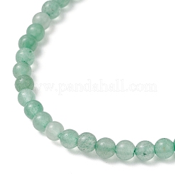 Braccialetti elastici con perline rotonde in avventurina verde naturale e quarzo rosa per donna&nbsp;BJEW-JB11926-02