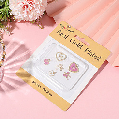 6 шт. 6 стиля подвески-подвески из латуни с эмалевым покрытием&nbsp;KK-BBC0021-43