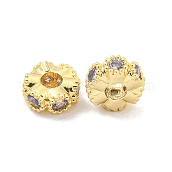 Perle di zirconi cubici trasparenti in micro pavè di ottone&nbsp;KK-Z044-06A