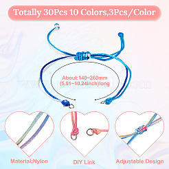 Изготовление 30шт 10-х цветных нейлоновых браслетов&nbsp;BJEW-TAC0041