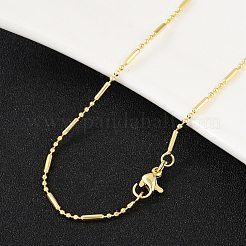 Ожерелье из латунных шариков и звеньев колонны для женщин&nbsp;LS-NJEW-P265-22G