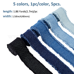 5 шт. Лента из полиэстеровой джинсовой ткани 5 цветов&nbsp;DIY-FH0008-06