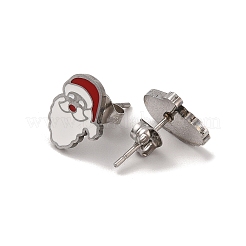 3 paire de boucles d'oreilles créoles et clous de Noël en acier inoxydable 304 pour femmes&nbsp;EJEW-K279-12B-P