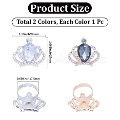 2 шт. 2-цветные зажимы для галстука со стразами из сплава&nbsp;FIND-CY0001-38A