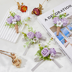 4шт. 2-х видов искусственных подсолнухов на запястье и брошь AJEW-HY0001-34B