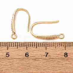 Messing-Mikro pflastern Zirkonia Ohrhaken&nbsp;KK-CBA8EB2-11G