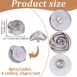 16 шт. брошь из ткани с розой 4 цветов&nbsp;JEWB-GA0001-45