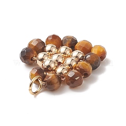 Подвески из медной проволоки с натуральным тигровым глазом&nbsp;PALLOY-JF02037-01