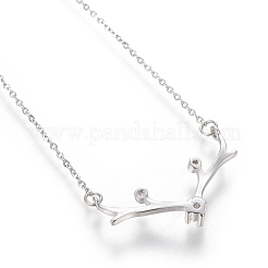 Colliers en laiton avec pendentif avec zircone cubique de micro pave&nbsp;NJEW-I230-13