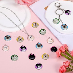 Подвески из сплава с принтом в 18 стилях&nbsp;ENAM-SZ0004-08