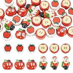28 Stück 4 Stile Weihnachtsthema handgemachte Porzellanperlen&nbsp;PORC-TA0001-38