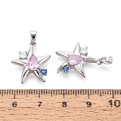 Pendentifs en laiton zircon cubique pavé&nbsp;KK-T080-77P