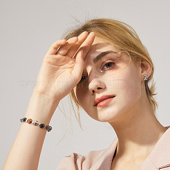 5шт. 5 стиля браслетов из натуральных и синтетических смешанных драгоценных камней&nbsp;BJEW-AN0001-54